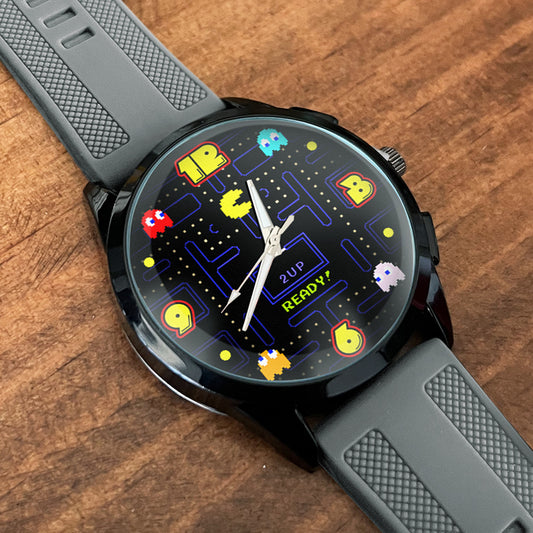 Pacman reloj de pulsera correa gris