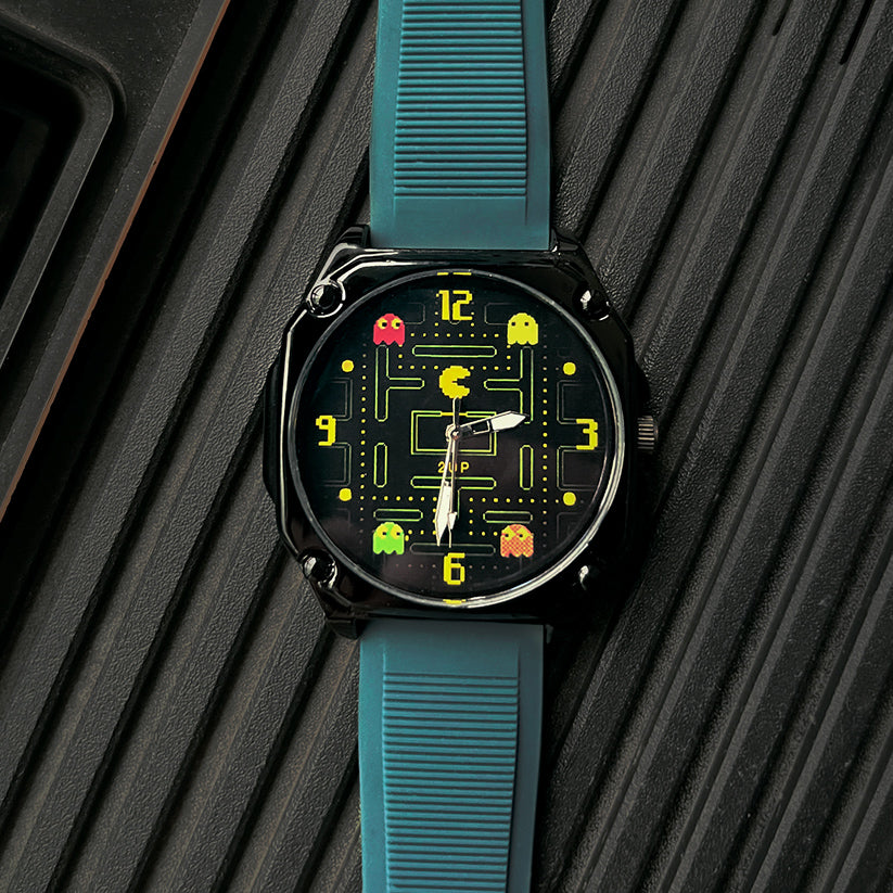 Pacman reloj de pulsera cuadrado