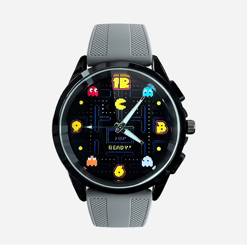 Pacman reloj de pulsera correa gris