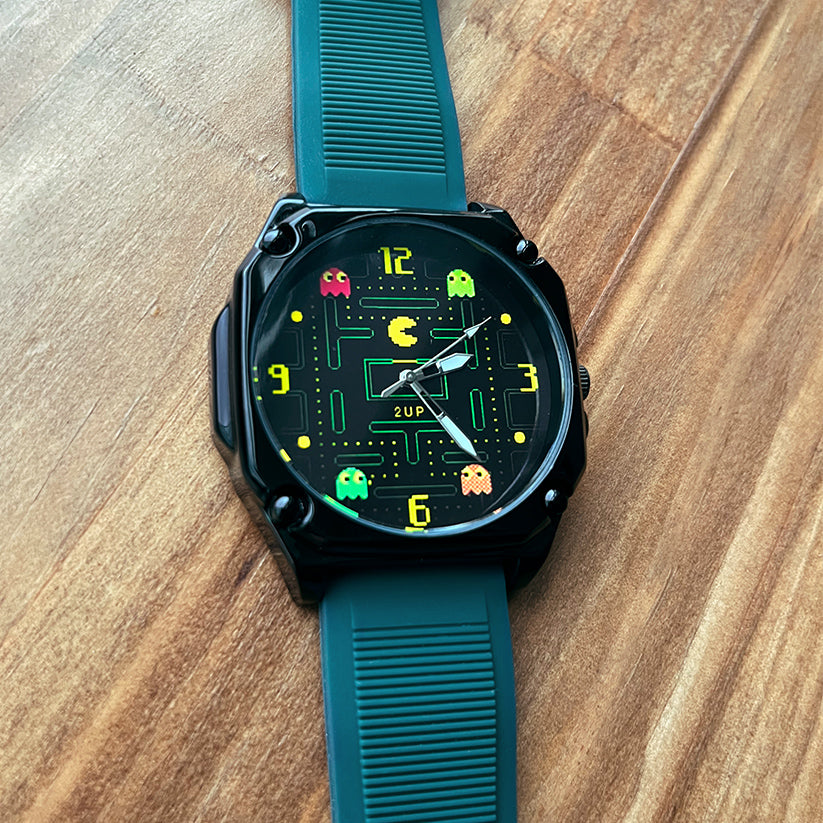 Pacman reloj de pulsera cuadrado